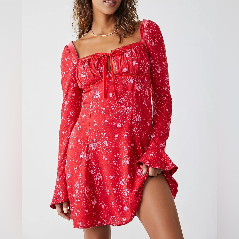 Free People Tess Bell Sleeve Mini Dress - Picture 2 of 7
